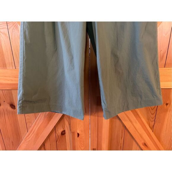 J Crew Pants Womens Size 10 Green Rory Cropped Wide Leg Tie Waist Lined (8517) R - Picture 2 of 10